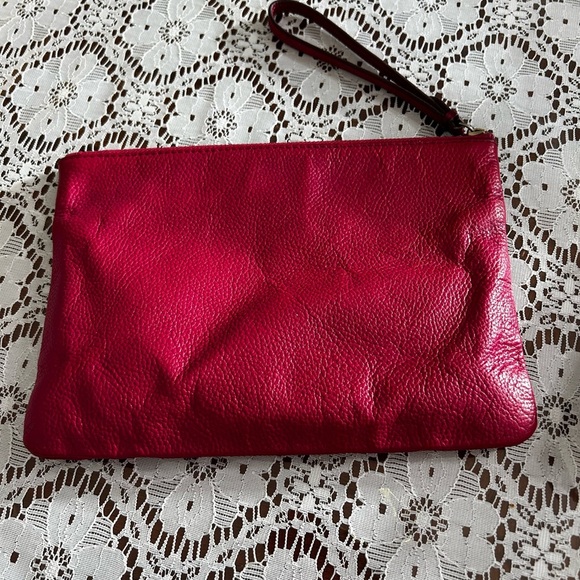 Cole Haan Hot Pink Pebble Leather Wristlet - Picture 3 of 14